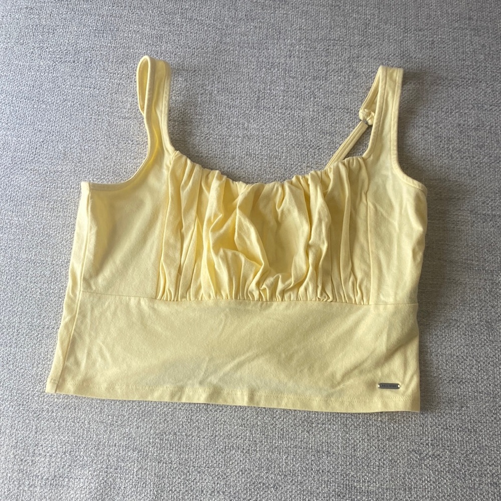 Hollister Yellow Crop Top Size L